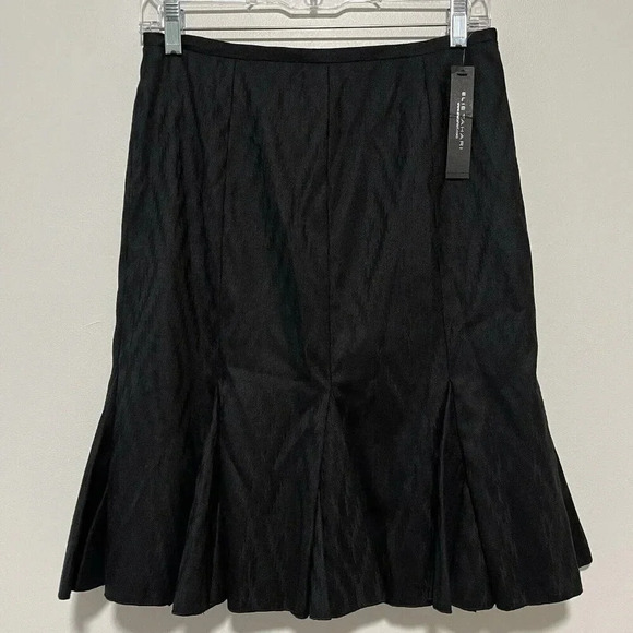 Elie Tahari NWT Black Wool‎ Blend Julia Pleated Flare Skirt Size 2 - Picture 1 of 5